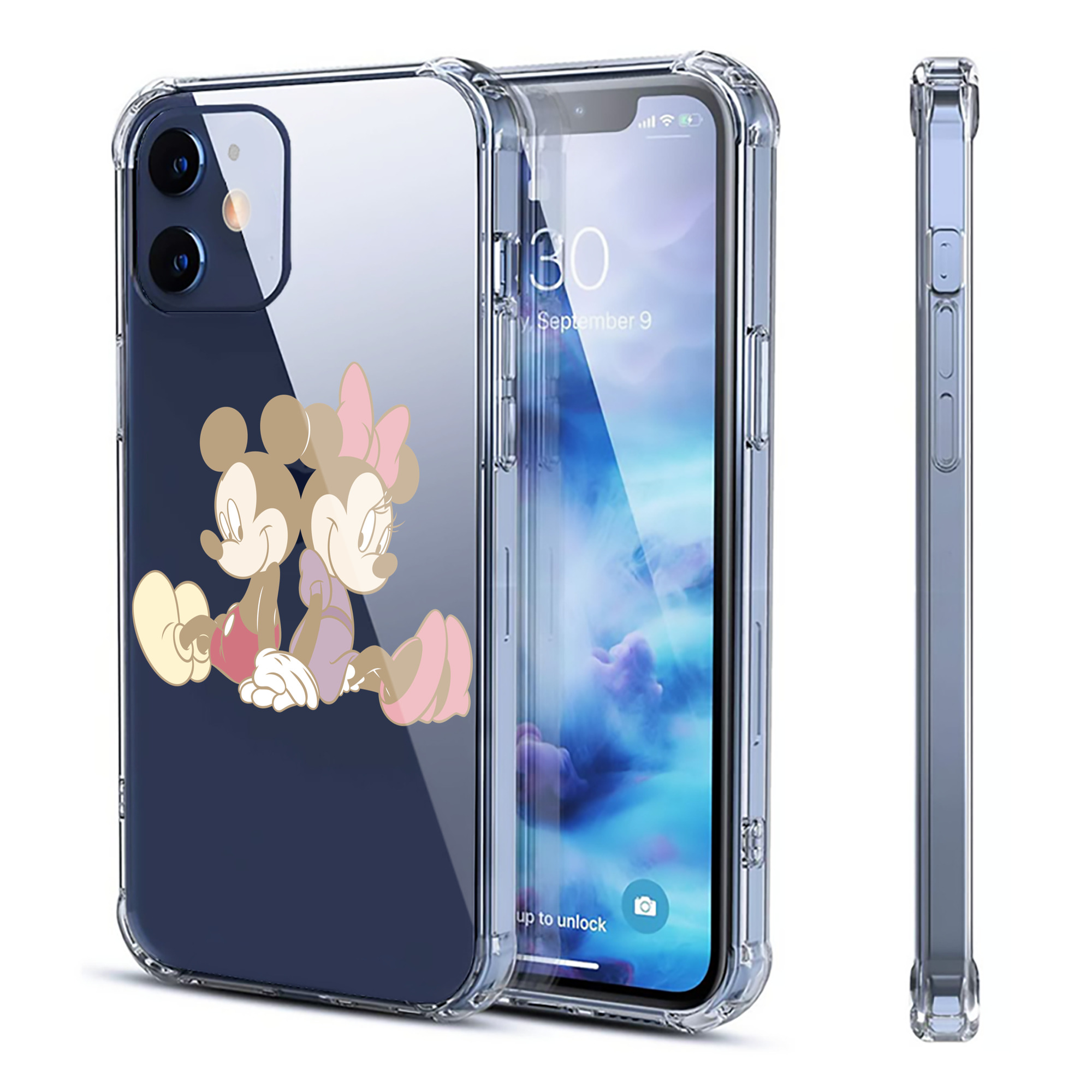（画像用） ミッキーマウス Mickey Mouse 【iPhone 12シリーズ対応】透明スマホケース（クリアソフトケース）